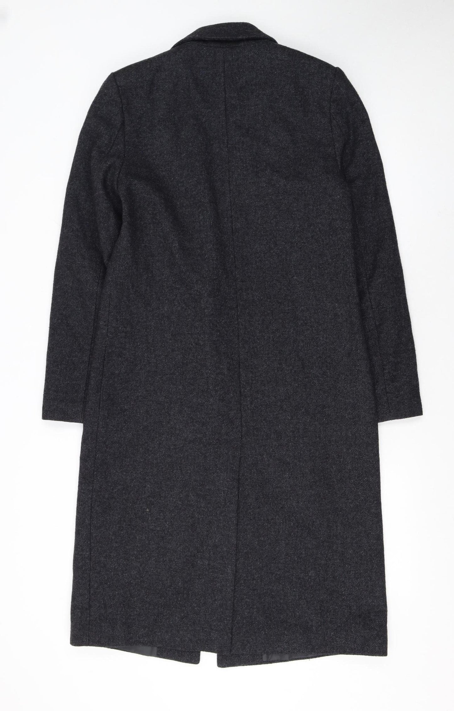 Marks and Spencer Women's Grey Wool Blend Long Overcoat UK 8
