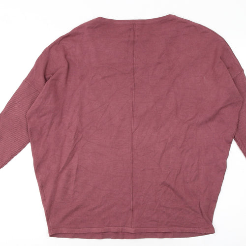 Saint Tropez Women’s Purple Crew Neck 3/4 Sleeve Relaxed Jumper M