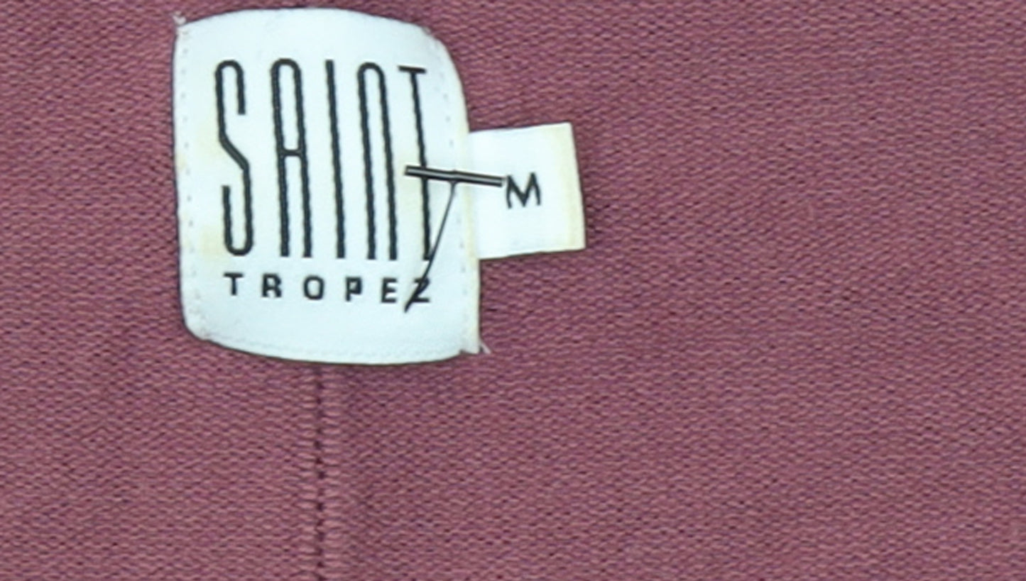 Saint Tropez Women’s Purple Crew Neck 3/4 Sleeve Relaxed Jumper M