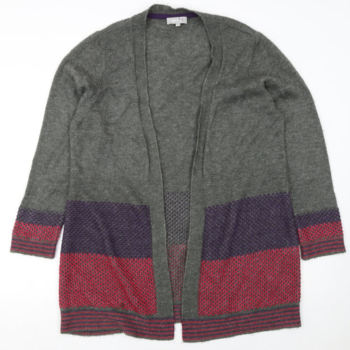 Marks and Spencer Per Una Womens Grey Cardigan Size 22 Mohair Blend Open Front