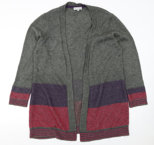 Marks and Spencer Per Una Womens Grey Cardigan Size 22 Mohair Blend Open Front