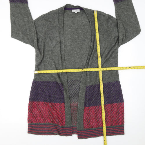 Marks and Spencer Per Una Womens Grey Cardigan Size 22 Mohair Blend Open Front