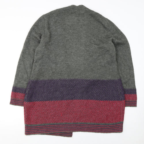 Marks and Spencer Per Una Womens Grey Cardigan Size 22 Mohair Blend Open Front
