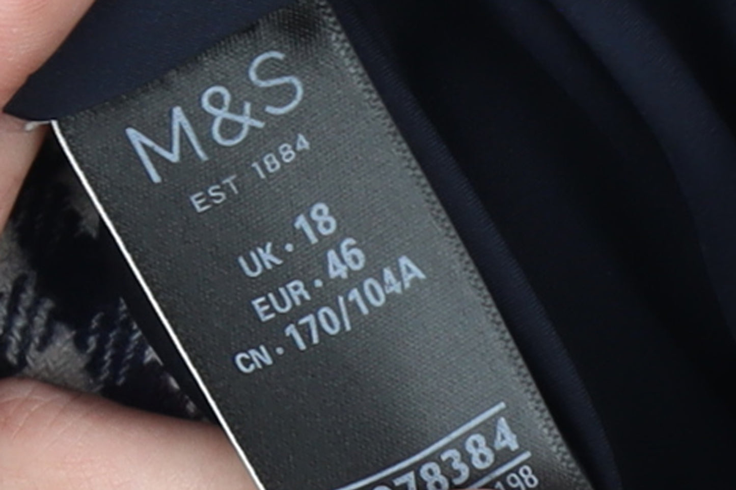 Marks and Spencer Women's Multicoloured Check Double-Breasted Tweed Blazer Size 18