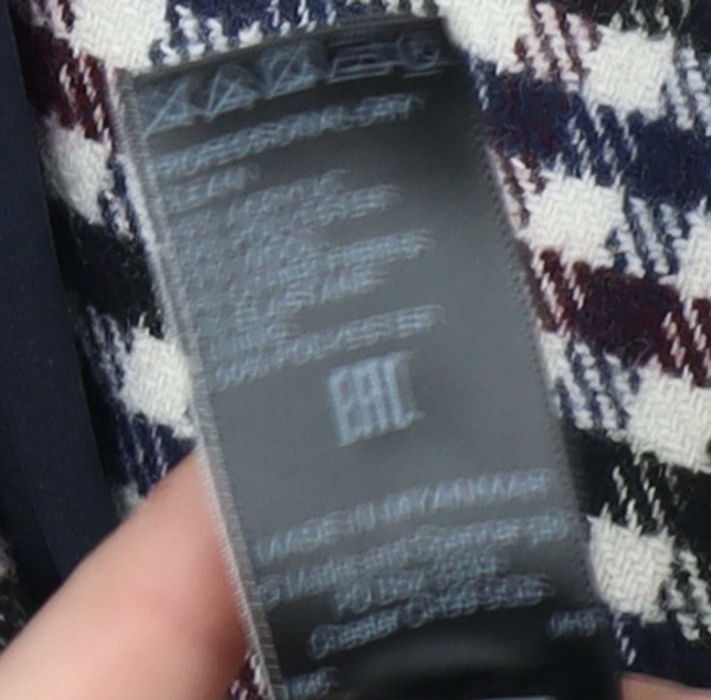 Marks and Spencer Women's Multicoloured Check Double-Breasted Tweed Blazer Size 18