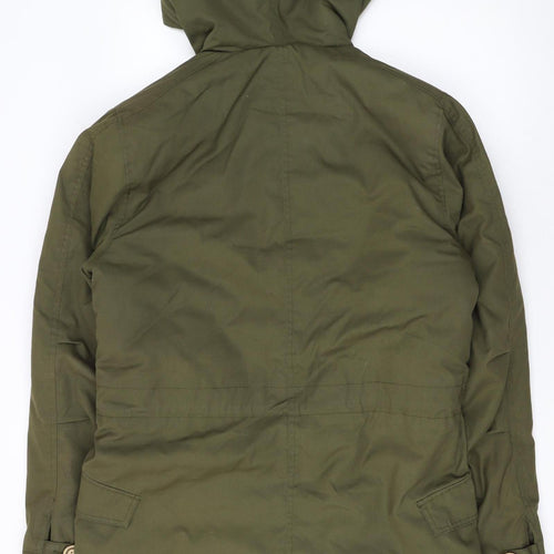 Anerkjendt Women Green Hooded Parka Jacket Size L