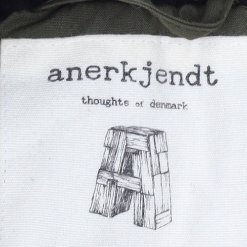 Anerkjendt Women Green Hooded Parka Jacket Size L