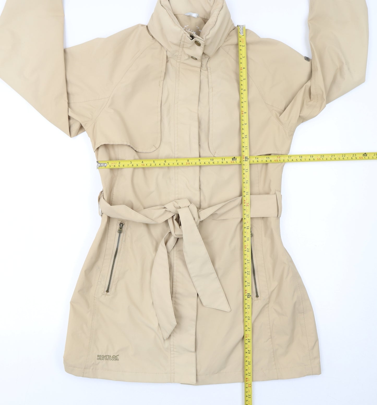 Regatta Womens Beige Size 10 Mid-Length Belted Trench Coat