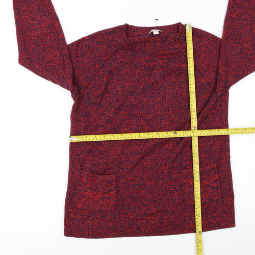 Gap Women Red Crew Neck Long Sleeve Knit Pullover Jumper Size S