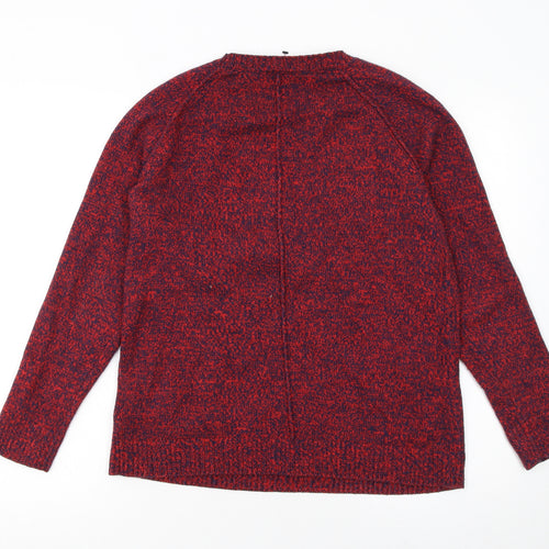 Gap Women Red Crew Neck Long Sleeve Knit Pullover Jumper Size S