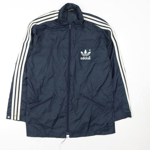 Adidas Men's Blue XS Retro Track Jacket Polyamide Full Zip Windproof