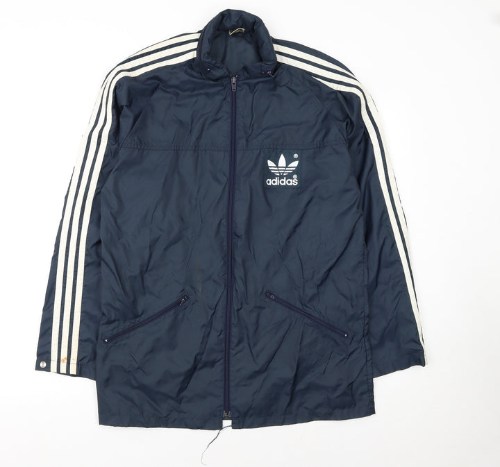 Adidas Men's Blue XS Retro Track Jacket Polyamide Full Zip Windproof