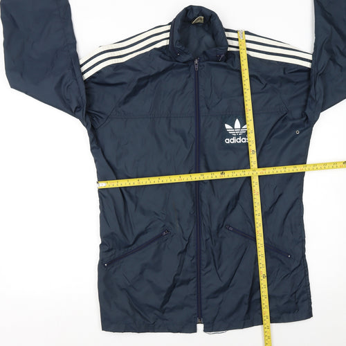 Adidas Men's Blue XS Retro Track Jacket Polyamide Full Zip Windproof