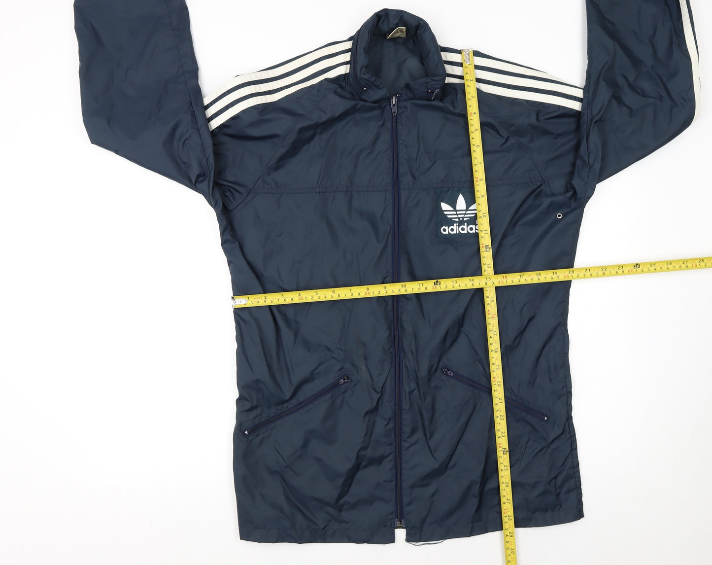 Adidas Men's Blue XS Retro Track Jacket Polyamide Full Zip Windproof