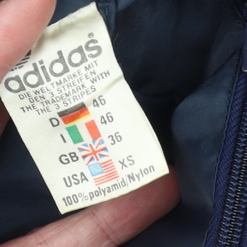 Adidas Men's Blue XS Retro Track Jacket Polyamide Full Zip Windproof
