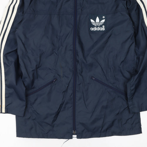 Adidas Men's Blue XS Retro Track Jacket Polyamide Full Zip Windproof