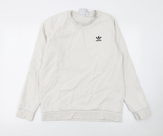 Adidas Men's Beige Crew Neck Sweatshirt Size S Pullover