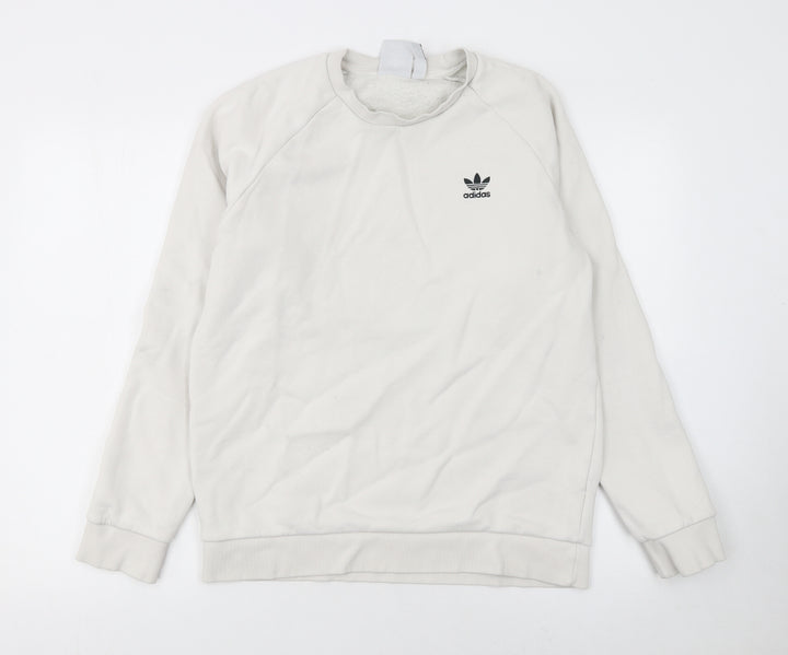Adidas Men's Beige Crew Neck Sweatshirt Size S Pullover