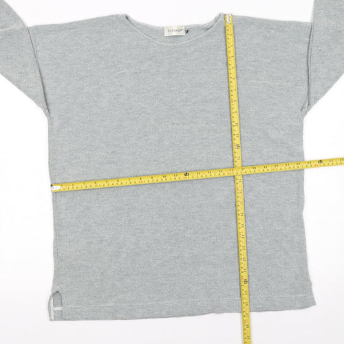 Topshop Womens Grey Knit Long Sleeve Pullover Jumper One Size