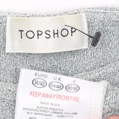 Topshop Womens Grey Knit Long Sleeve Pullover Jumper One Size