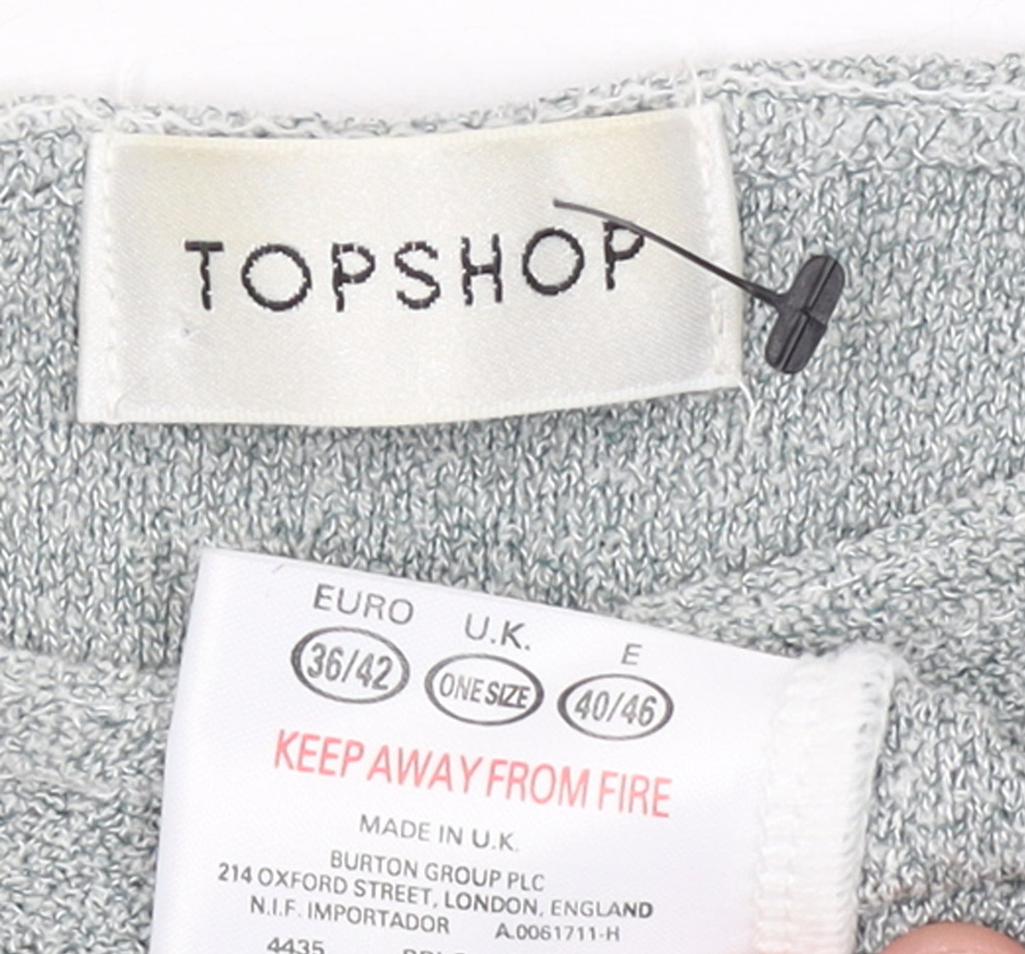 Topshop Womens Grey Knit Long Sleeve Pullover Jumper One Size