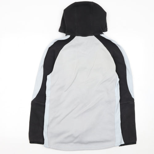 Puma Men's Grey & Black Full Zip Hooded Sports Hoodie Size S