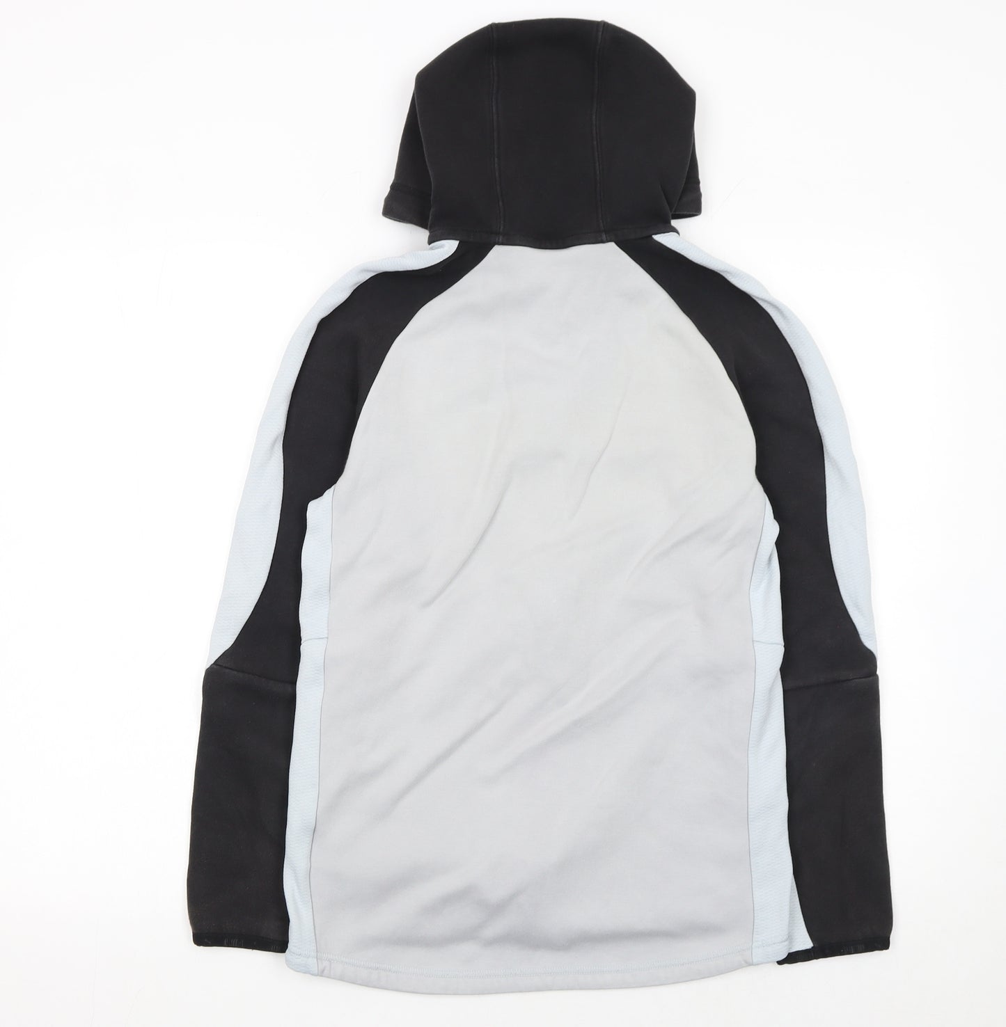 Puma Men's Grey & Black Full Zip Hooded Sports Hoodie Size S