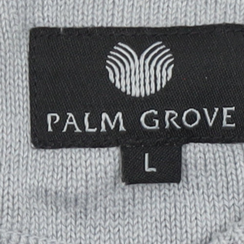 Palm Grove Men's Grey Argyle V-Neck Cotton Blend Pullover Jumper L