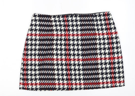 New Look Women's Multicoloured Check Tweed Mini Skirt Size 16