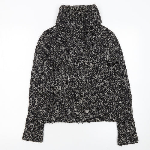GAP Women’s Black Wool Blend Chunky Roll Neck Jumper Size S