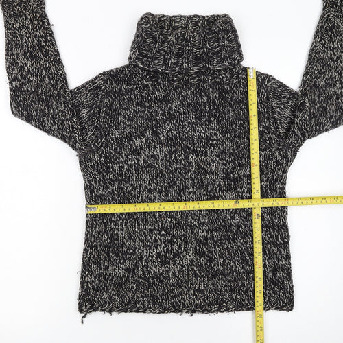 GAP Women’s Black Wool Blend Chunky Roll Neck Jumper Size S