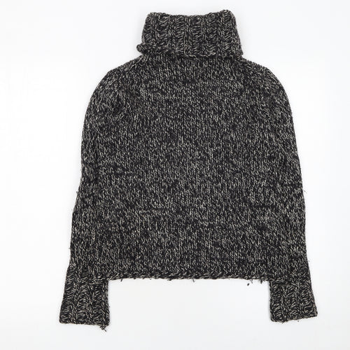 GAP Women’s Black Wool Blend Chunky Roll Neck Jumper Size S