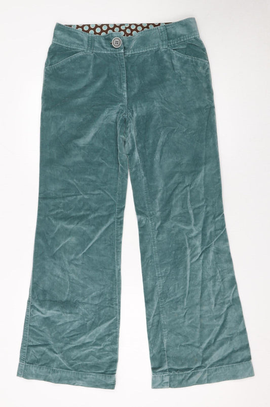 Boden Women's Green Corduroy Wide-Leg Trousers Size 10 Regular