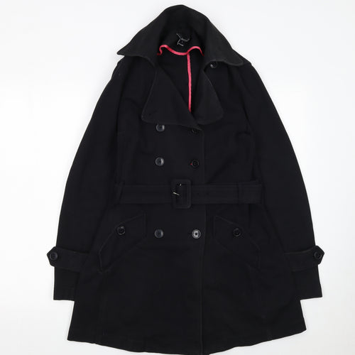 Willi Smith Women's Black Belted Trench Coat Size S