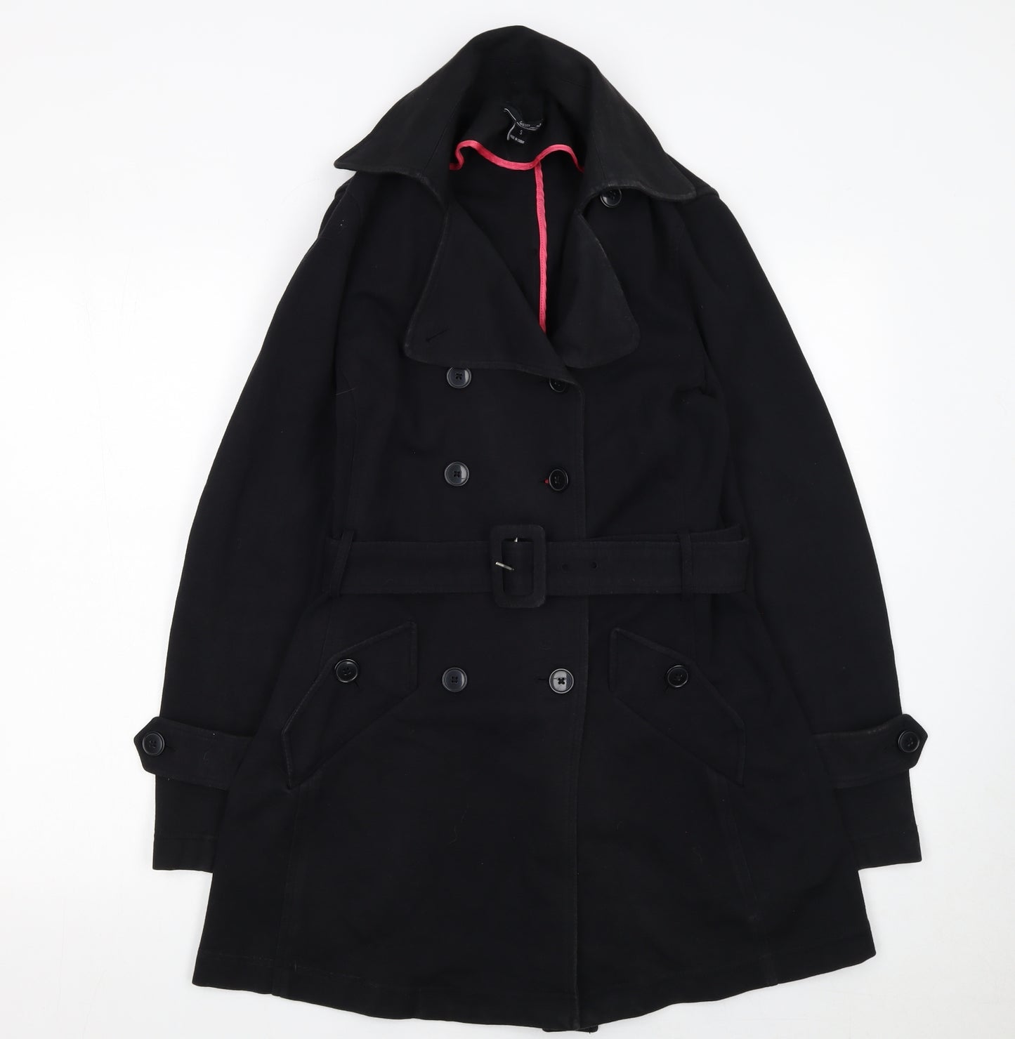 Willi Smith Women's Black Belted Trench Coat Size S