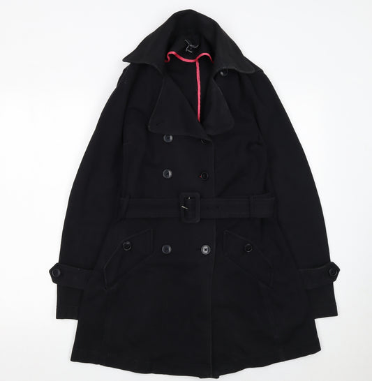 Willi Smith Women's Black Belted Trench Coat Size S