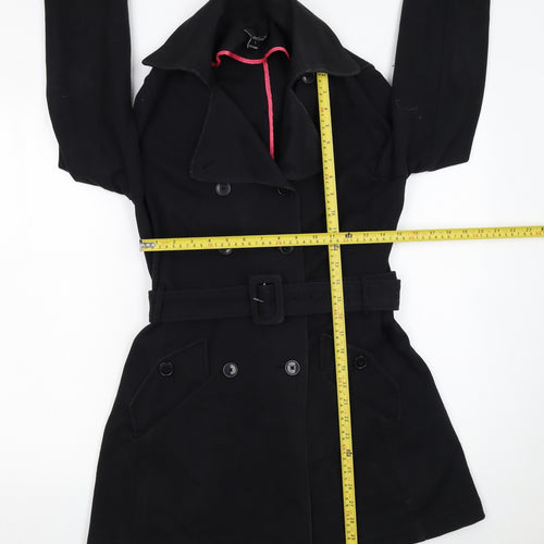 Willi Smith Women's Black Belted Trench Coat Size S