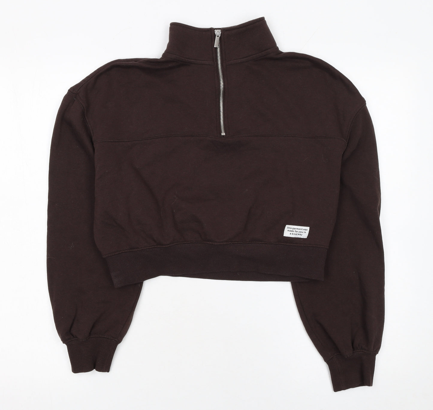 H&M Divided Women Brown 1/2 Zip Sweatshirt M