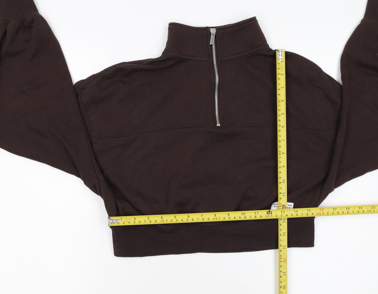 H&M Divided Women Brown 1/2 Zip Sweatshirt M