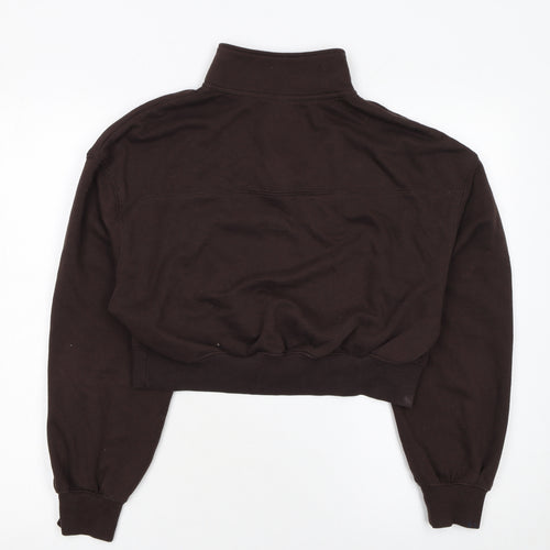 H&M Divided Women Brown 1/2 Zip Sweatshirt M