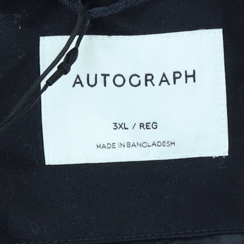 Marks and Spencer Autograph Men's Black 3XL Regular Cotton Zip Jacket