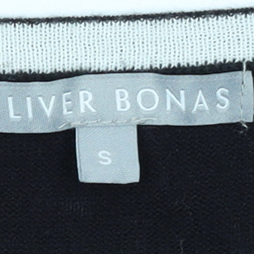 Oliver Bonas Womens Black Small Pullover Jumper with Gold M Logo