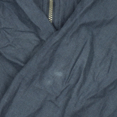 Tokyo Laundry Men's Blue Cotton Zip-Up Long Sleeve Shirt XL