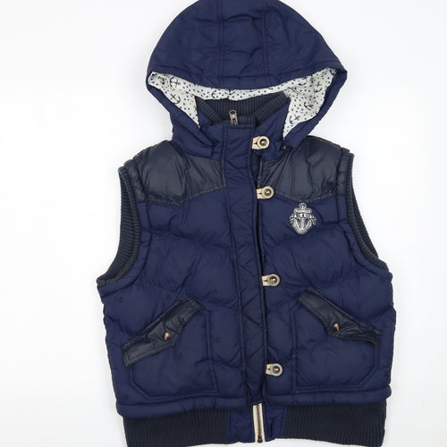 SoulCal & Co Women's Blue Hooded Puffer Waistcoat Size 16