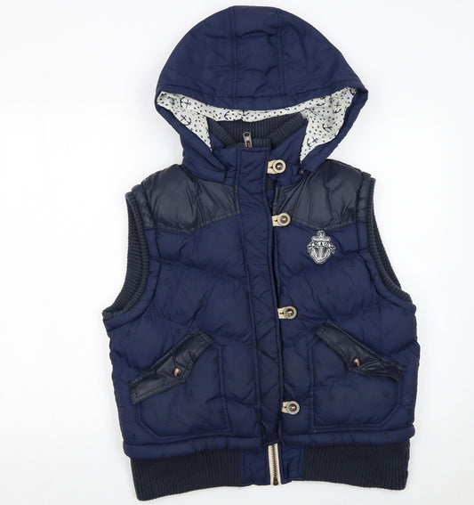 SoulCal & Co Women's Blue Hooded Puffer Waistcoat Size 16