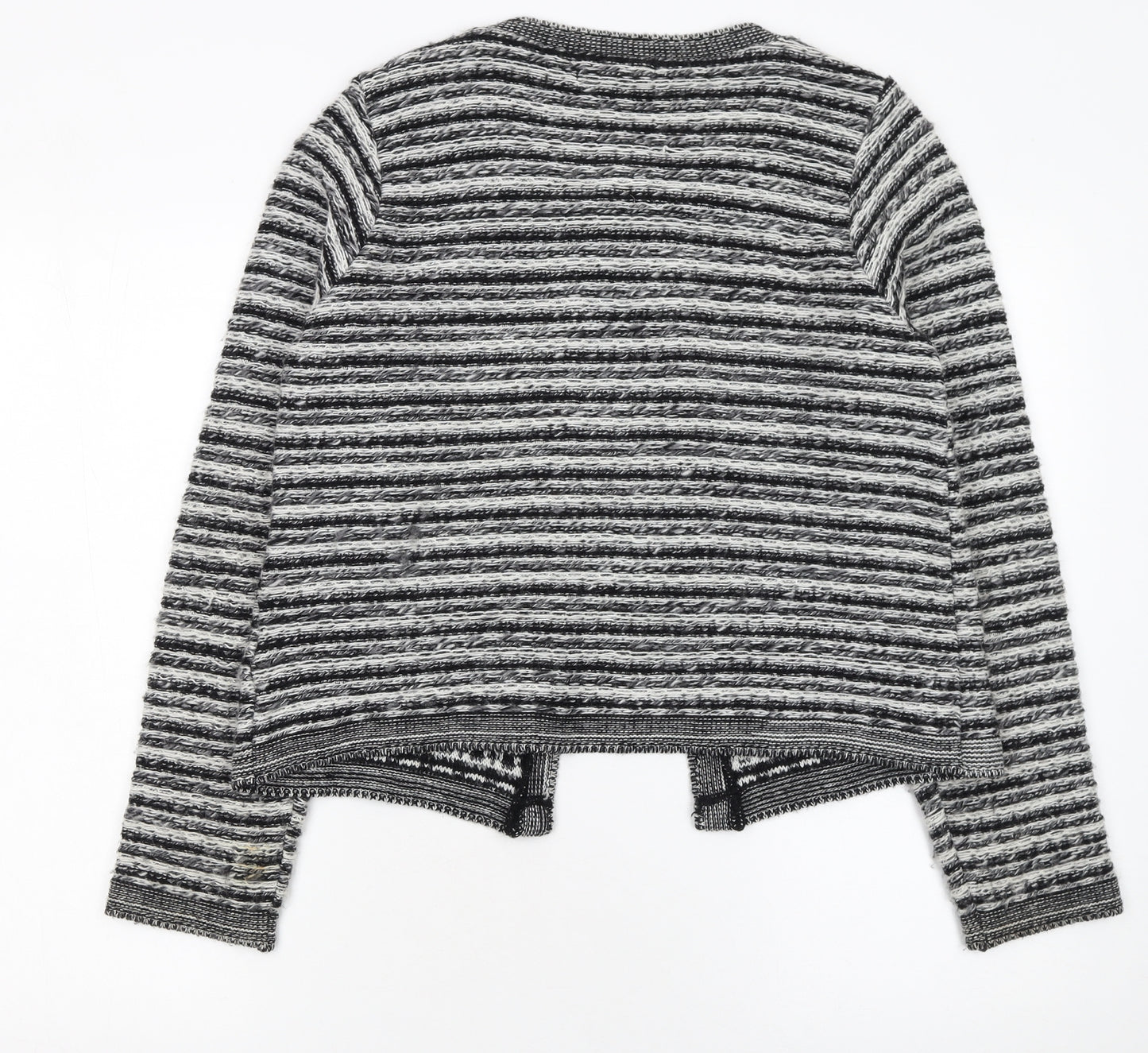Berretti Women Grey Striped Chunky Knit Cardigan UK 12