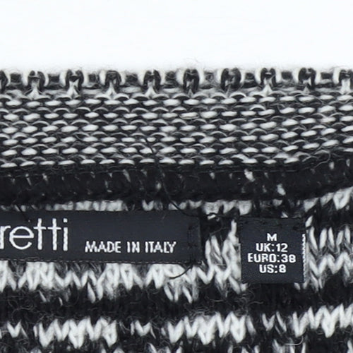 Berretti Women Grey Striped Chunky Knit Cardigan UK 12