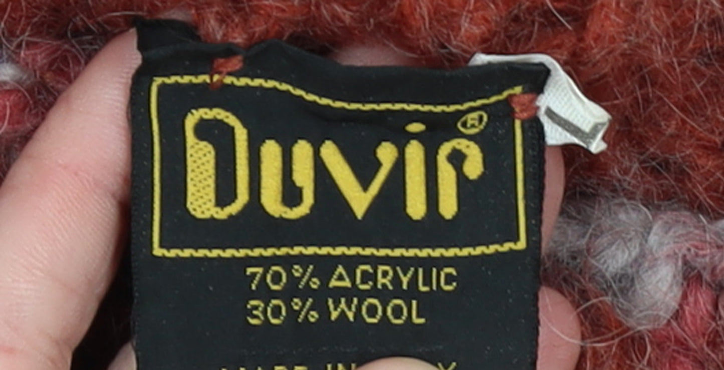 Duvin Womens Brown Chunky-Knit Wool Blend Pullover Jumper Size M