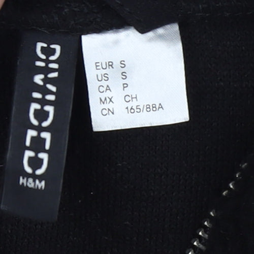 H&M Divided Womens Black Fleece Pullover Sweatshirt S Aztec Pattern