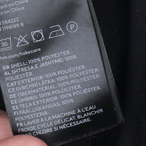 H&M Divided Womens Black Fleece Pullover Sweatshirt S Aztec Pattern